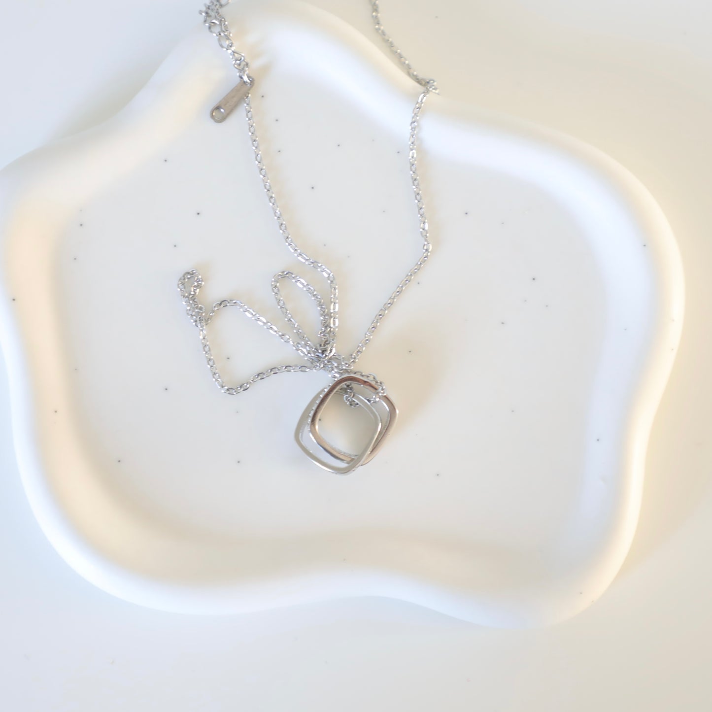 Encrusted Square Connected Pendant Juno Necklace