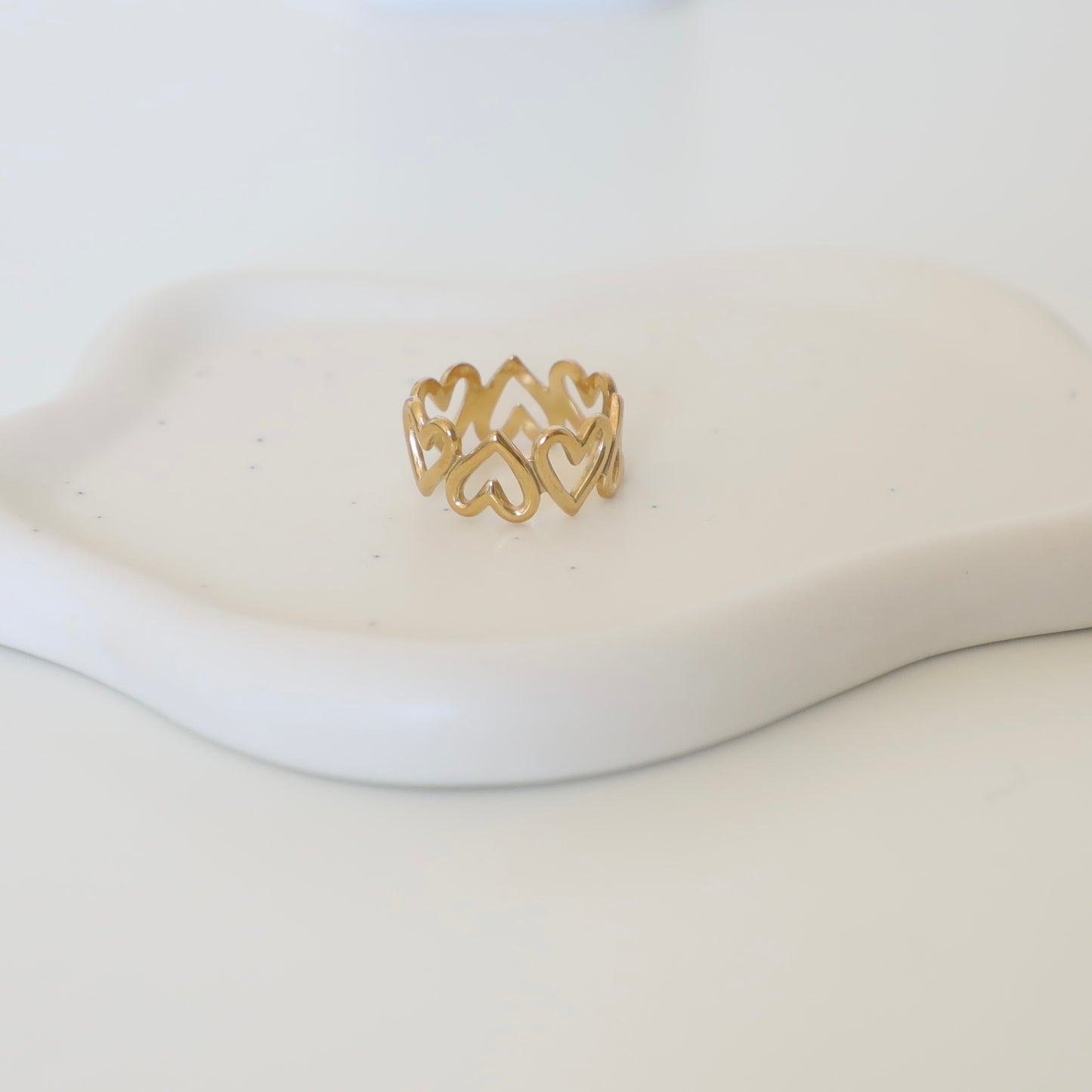 Adjustable Classic Heart Chain Valentina Ring