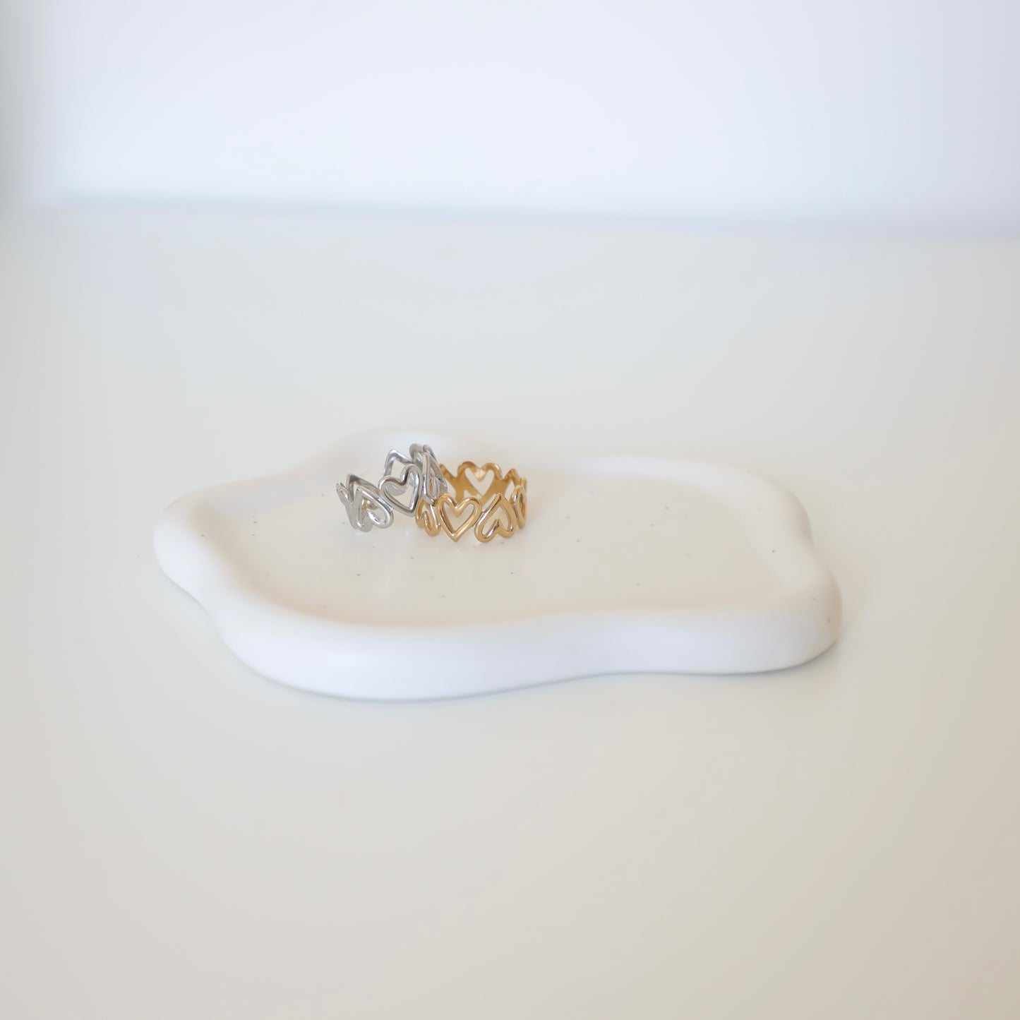 Adjustable Classic Heart Chain Valentina Ring