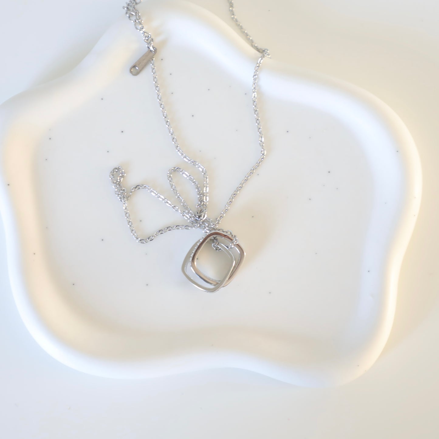 Encrusted Square Connected Pendant Juno Necklace