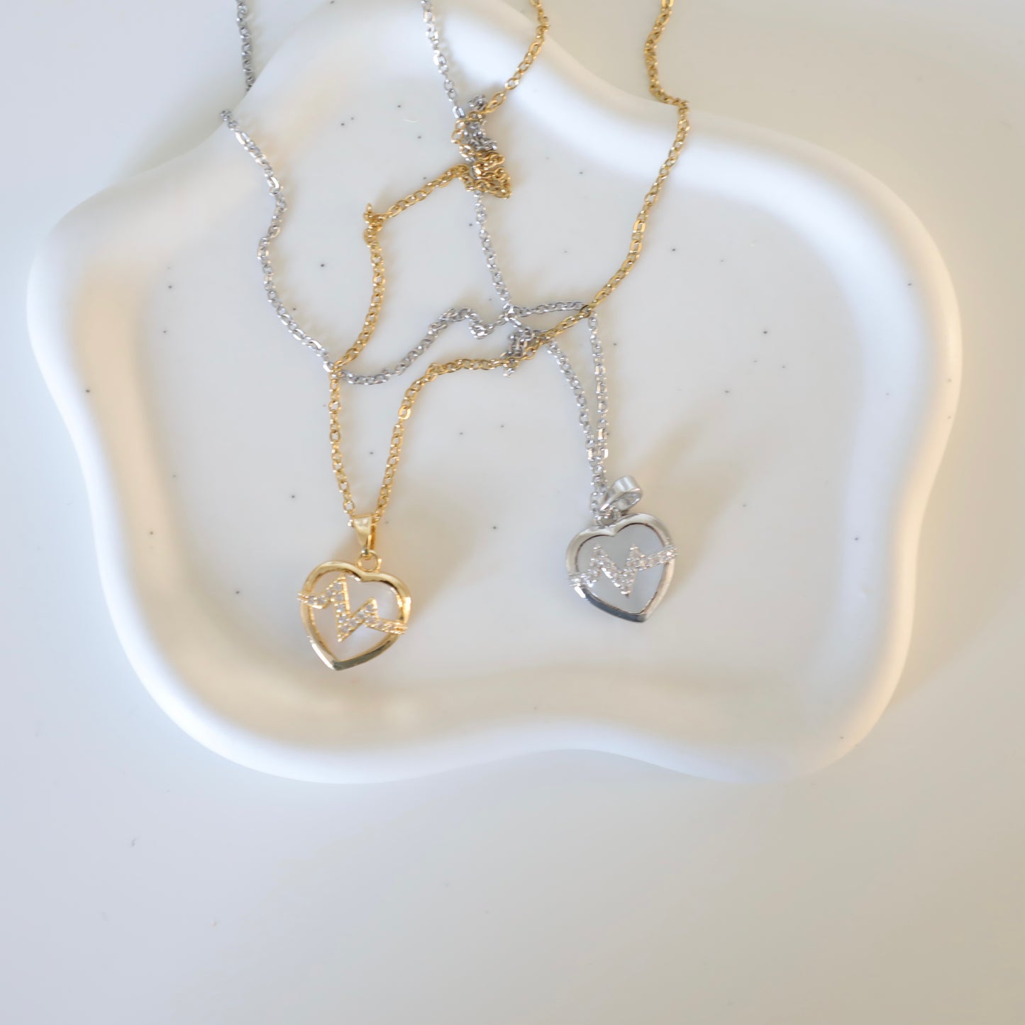 Encrusted Heartbeat Eve Necklace