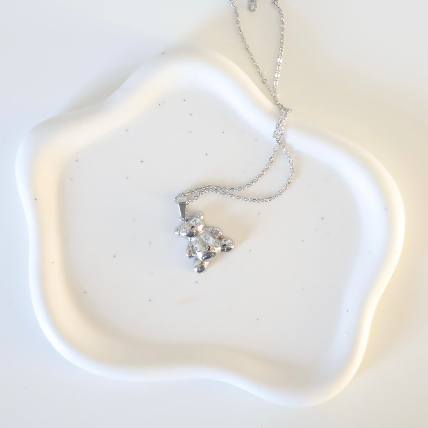 Engraved Teddy Bear Pendant Koda Necklace