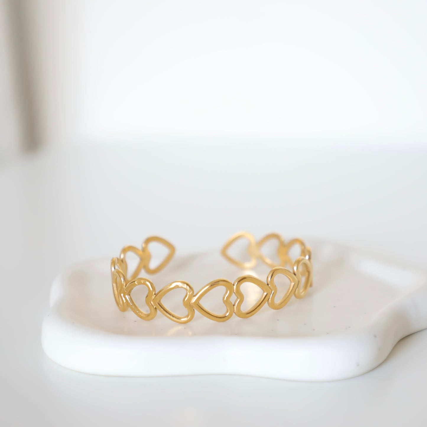 Adjustable Chunky Heart Chain Bangle Ura Bracelet