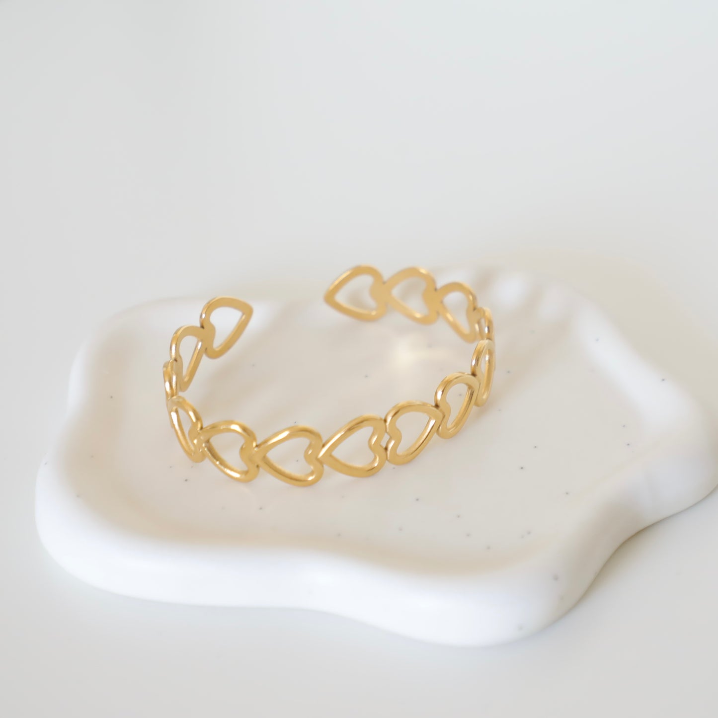 Adjustable Chunky Heart Chain Bangle Ura Bracelet