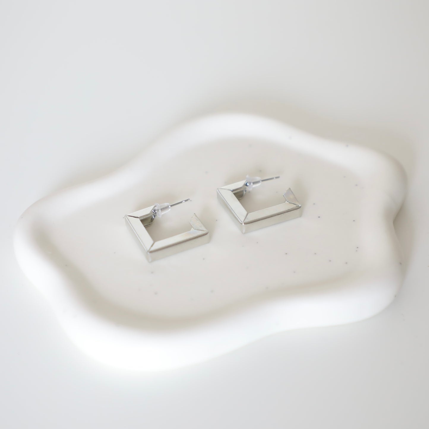 Chunky Square Half Hoop Verity Earrings