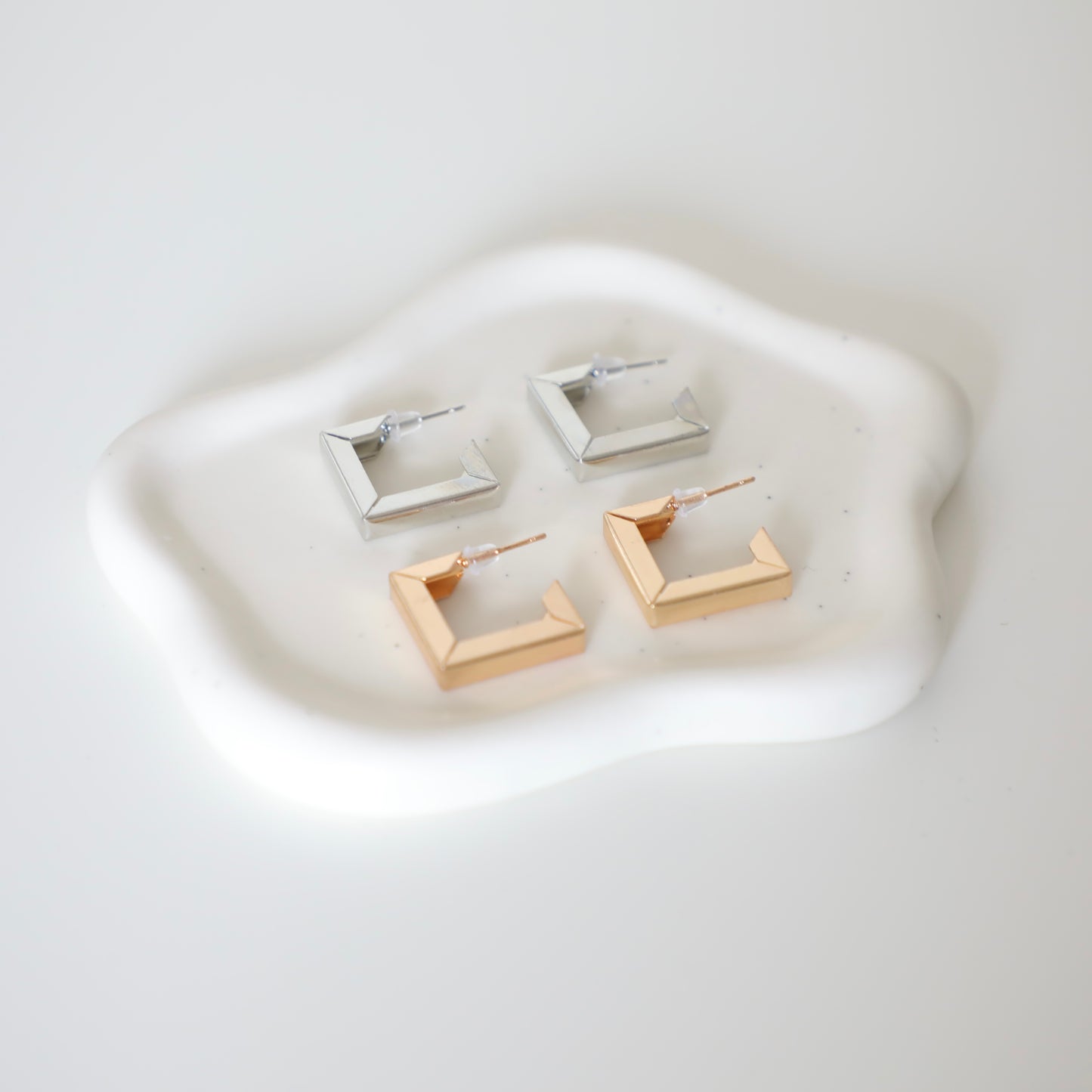 Chunky Square Half Hoop Verity Earrings