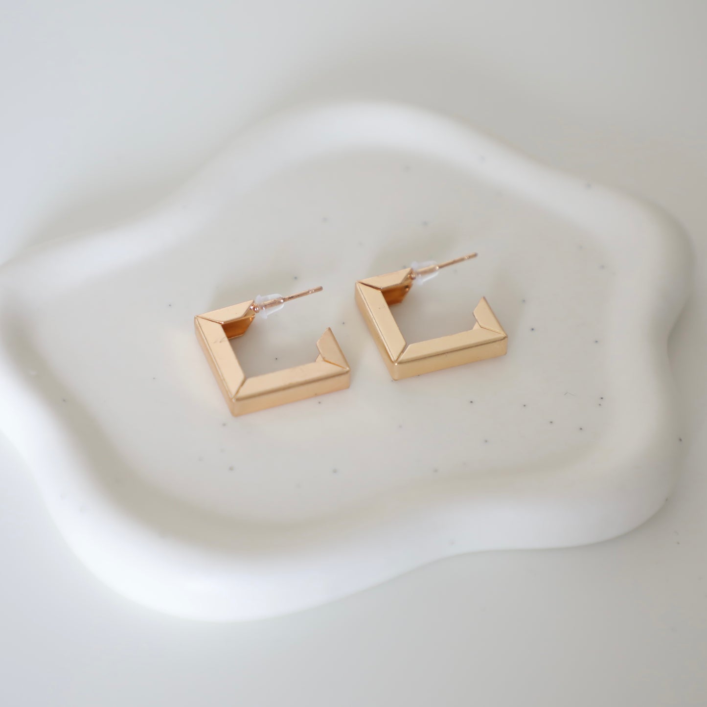 Chunky Square Half Hoop Verity Earrings