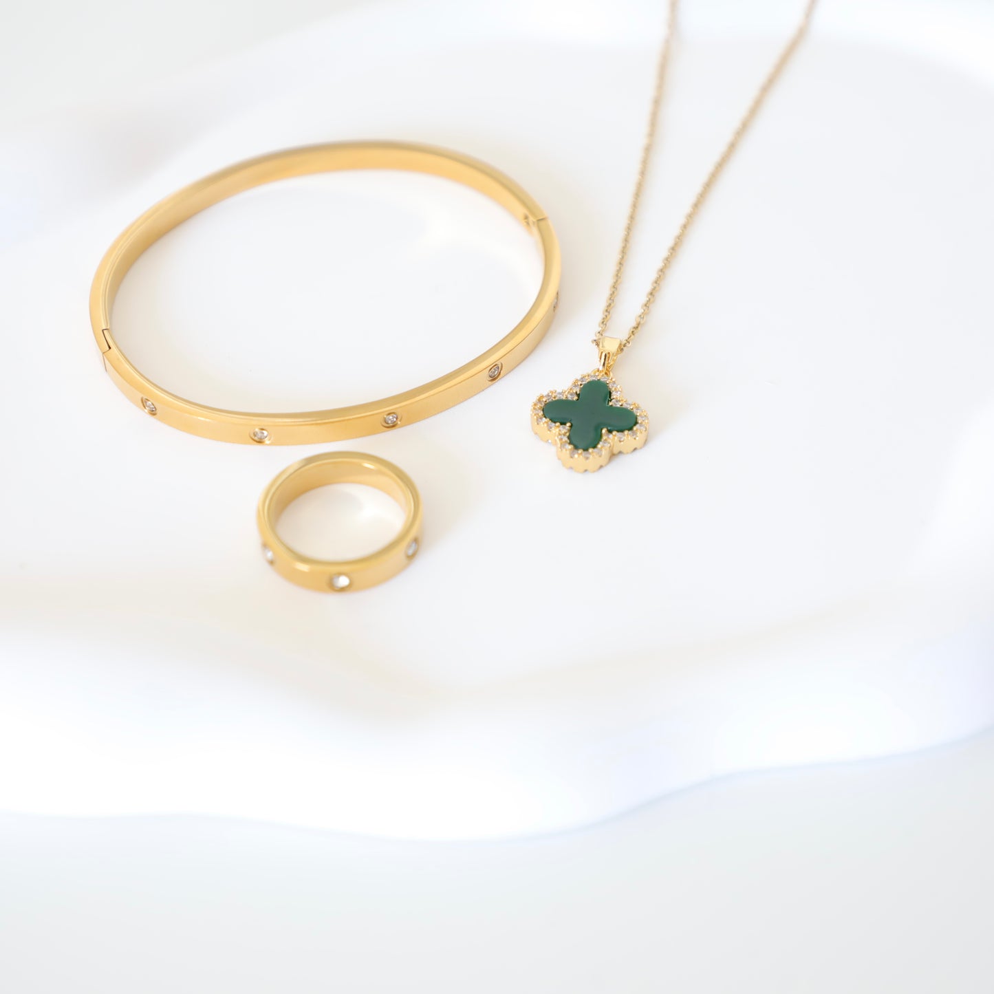 Athena Bracelet, Athena Ring and Sadiya Necklace