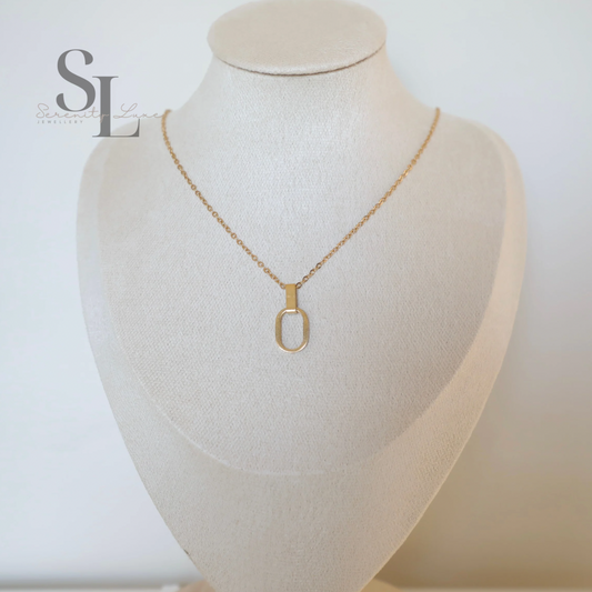 Minimal Oval Pendant Jane Necklace